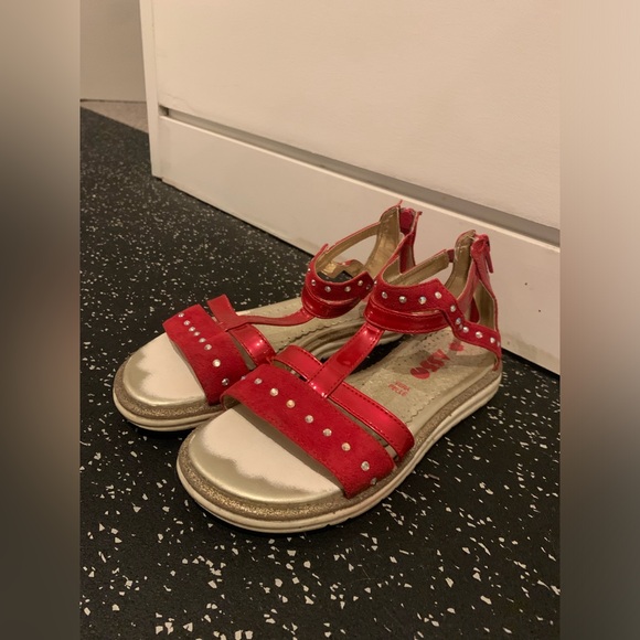 Asso girls red sandals size US 3 kids dress shoes red - Picture 3 of 4